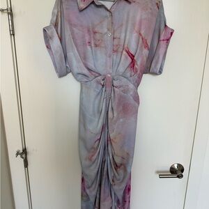 Steve Madden Pink and White Button-Up Shirt